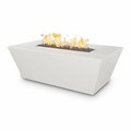 The Outdoor Plus 60 Rectangular Angelus Fire Pit - GFRC Concrete - White - Match Lit with Flame Sense - Natural Gas OPT-AGLGF60FSML-LIM-NG